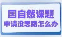 国自然课题申请没有思路怎么办？